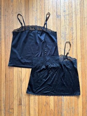 Vintage cropped black lace camisole bundle